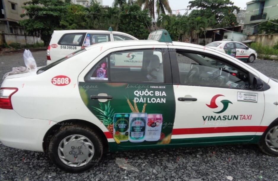 quảng cáo trên taxi vinasun