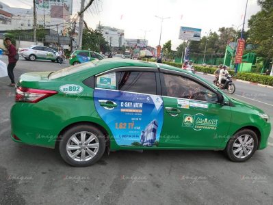 Bất động sản C-Skyview quảng cáo trên taxi Mai Linh